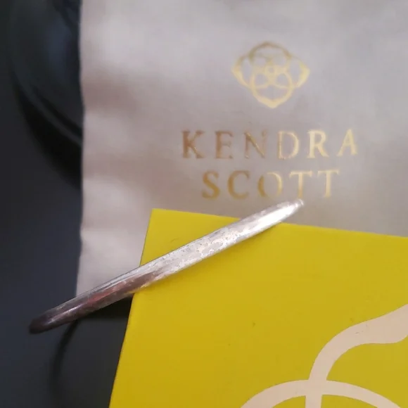 Kendra Scott Silver Thin Cuff Bangle w/ Kira Pierced Earrings - Picture 12 of 17